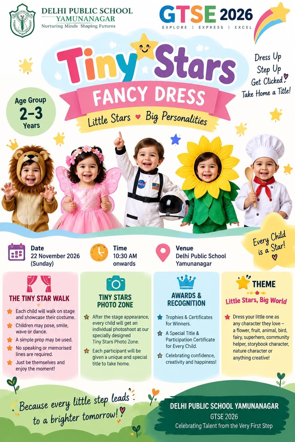 GTSE 2026 Tiny Stars Fancy Dress official event poster